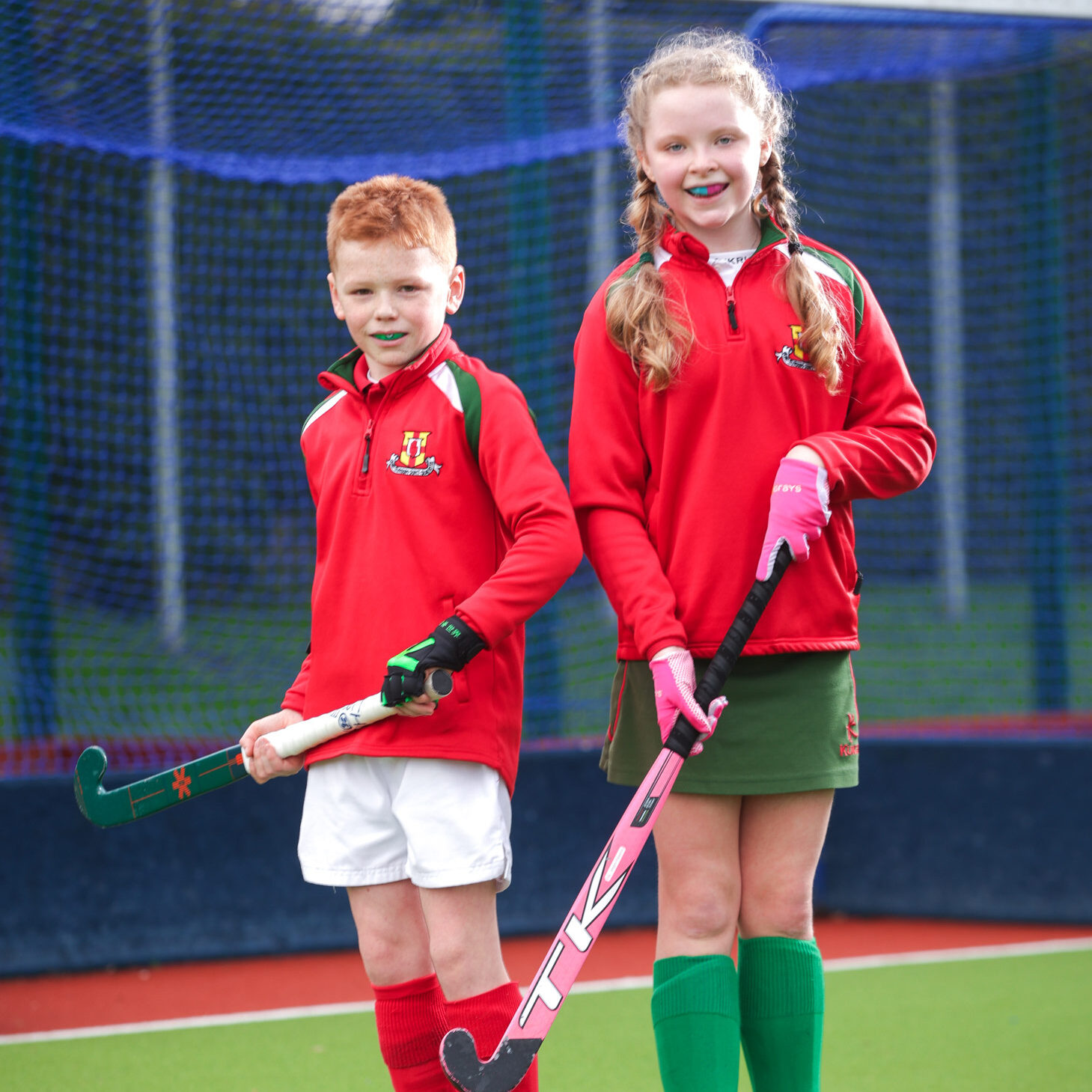 Students playing hockey